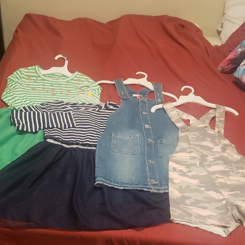 Striped and Camo Kids Shirt and Dress Set